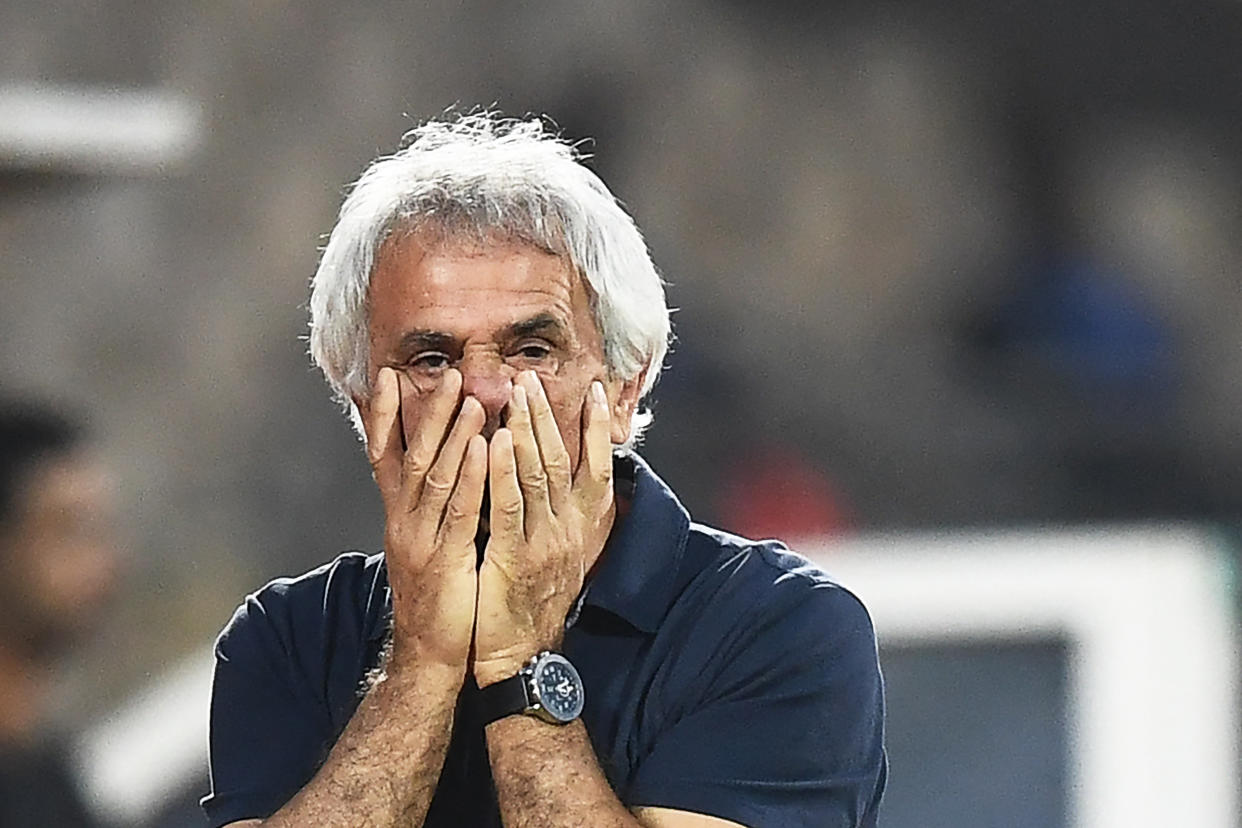 El ex director técnico de Marruecos Vahid Halilhodžić durante un partido de la Copa Africana de Naciones  en enero de 2022. (Foto: CHARLY TRIBALLEAU/AFP vía Getty Images)