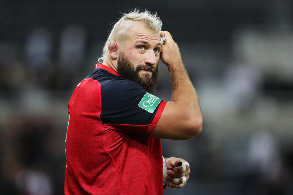 NEWCASTLE UPON TYNE, ENGLAND - SEPTEMBER 06:  Joe Marler of England looks on after the 2019 Quilter International match between England and Italy at St James' Park on September 06, 2019 in Newcastle upon Tyne, England. (Photo by Shaun Botterill/Getty Images)