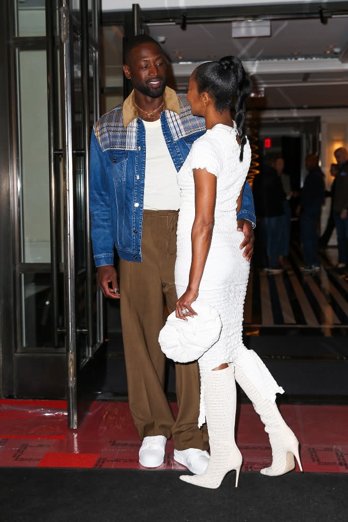 Gabrielle Union and Dwyane Wade head to dinner in New York City on April 30, 2022. - Credit: ZapatA/MEGA