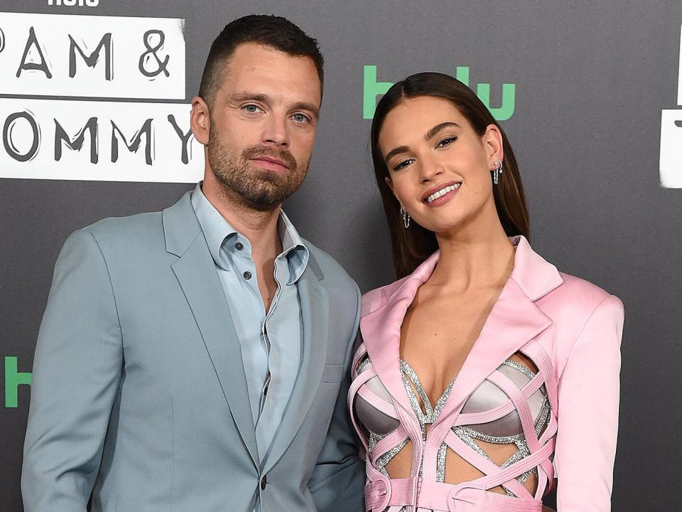 sebastian stan lily james pam and tommy premiere