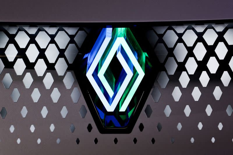 FILE PHOTO: The logo of Renault is seen at the Viva Technology conference
