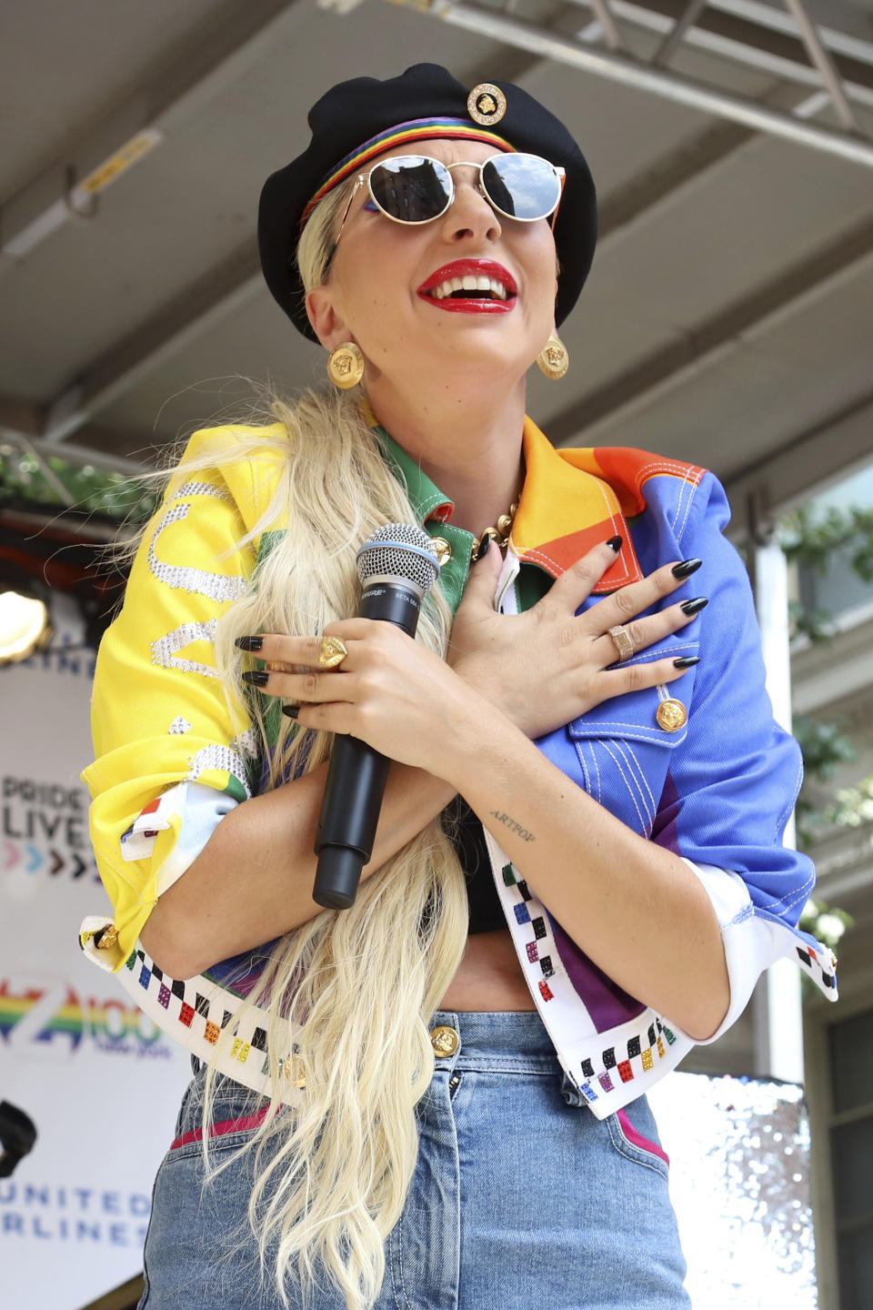 Lady Gaga participates in the second annual Stonewall Day honoring the 50th anniversary of the Stonewall riots, hosted by Pride Live and iHeartMedia, in Greenwich Village on Friday, June 28, 2019, in New York. (Photo by Greg Allen/Invision/AP)