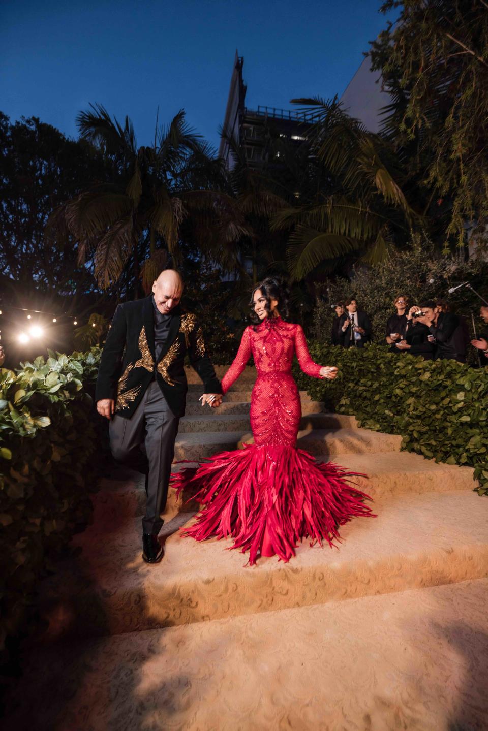 Afrika Chao says her red 'Met' dress was her favourite look, which she changed into in the evening. (Michael Anthony Studios)
