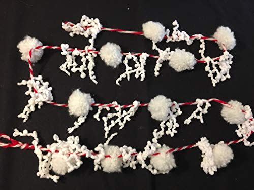 Candy Cane, Snowball, and Icicle Yarn Garland