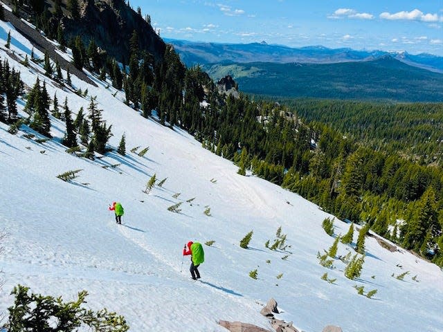 A snow covered Devils Peak in Oregon on the Pacific Crest Trail.