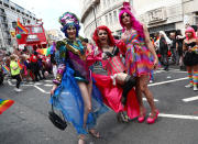 <p>Participants take part in the annual Pride in London Parade, which started in Portland Place and ends in Whitehall, in central London, Britain, July 8, 2017. (Photo: Neil Hall/Reuters) </p>