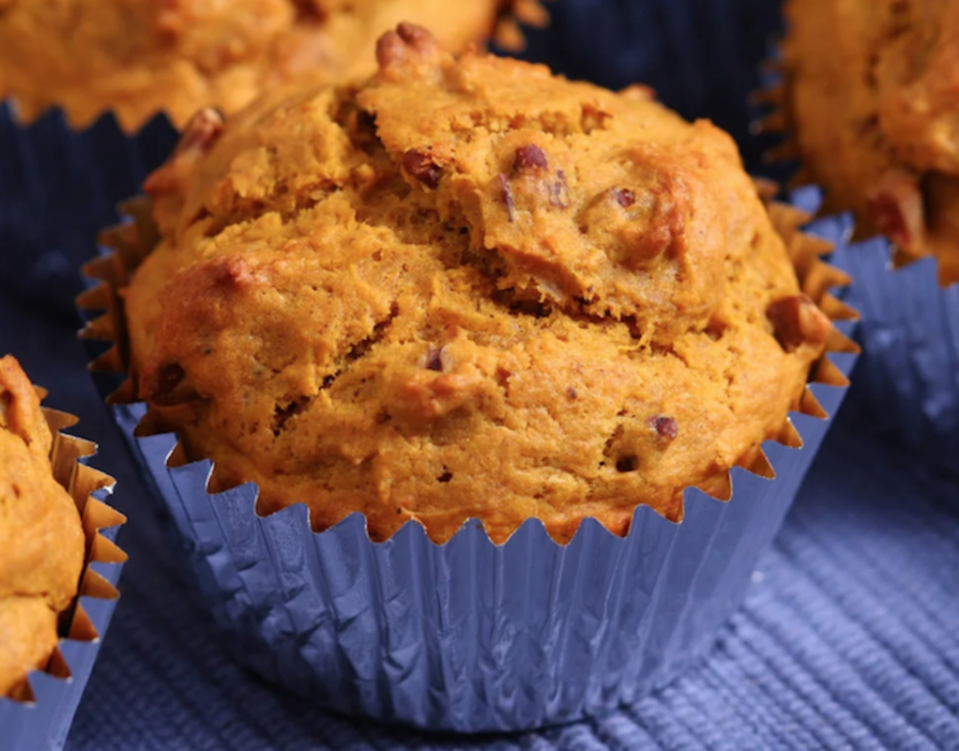 <p>Bridget Lappert</p><p>Three ingredients and about 20 minutes is all you need to make these super easy pumpkin-chocolate chip muffins. </p><p><strong>Get the recipe: <em><a href="https://parade.com/227639/bridgetlappert/grandmas-pumpkin-muffins-with-half-the-ingredients/" rel="nofollow noopener" target="_blank" data-ylk="slk:Easiest Pumpkin-Chocolate Chip Muffins;elm:context_link;itc:0;sec:content-canvas" class="link ">Easiest Pumpkin-Chocolate Chip Muffins</a></em></strong></p>