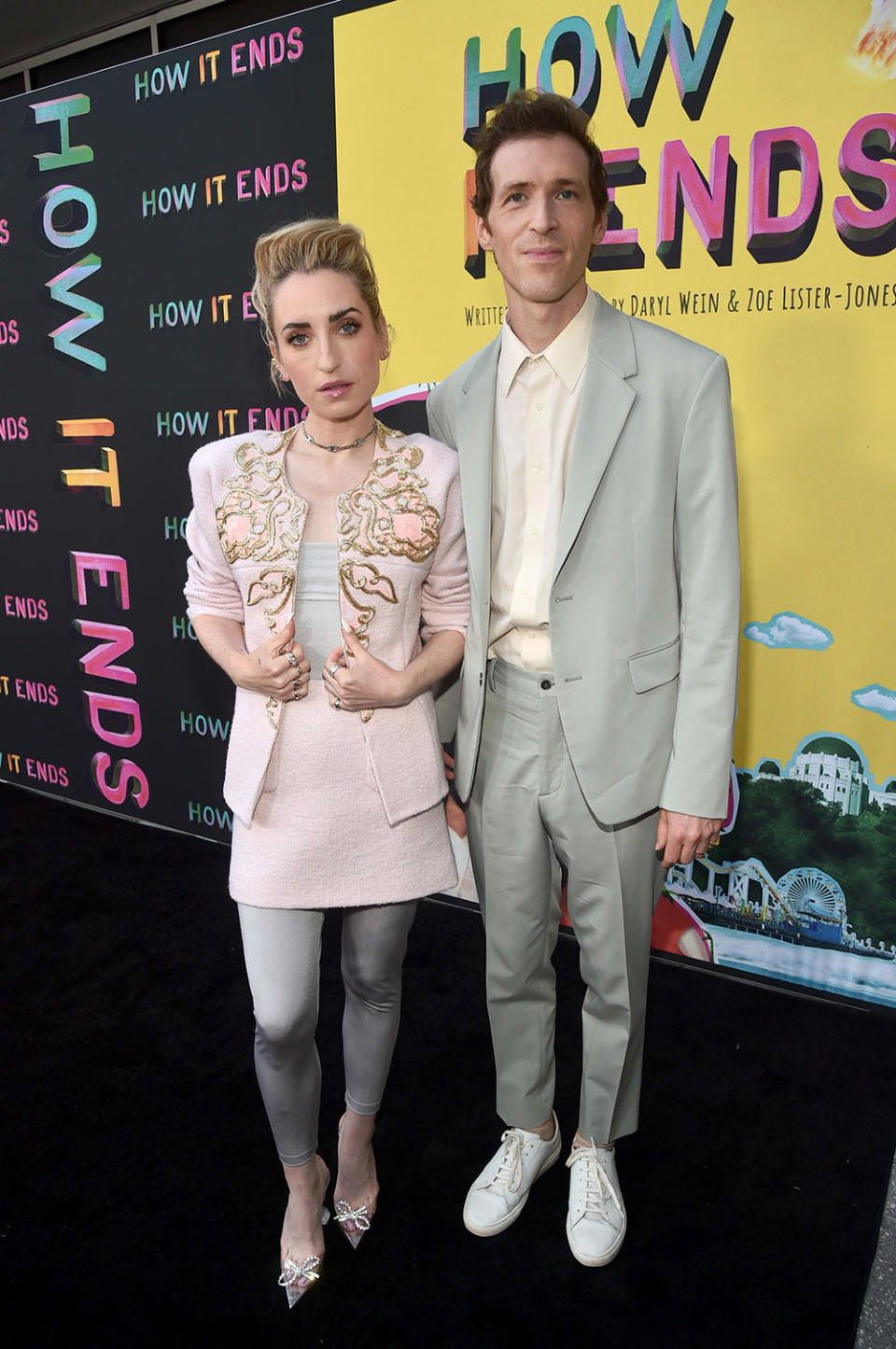 Zoe Lister-Jones and Daryl Wein attend the Los Angeles Premiere of "How It Ends" at NeueHouse Los Angeles on July 15, 2021 in Hollywood, California.