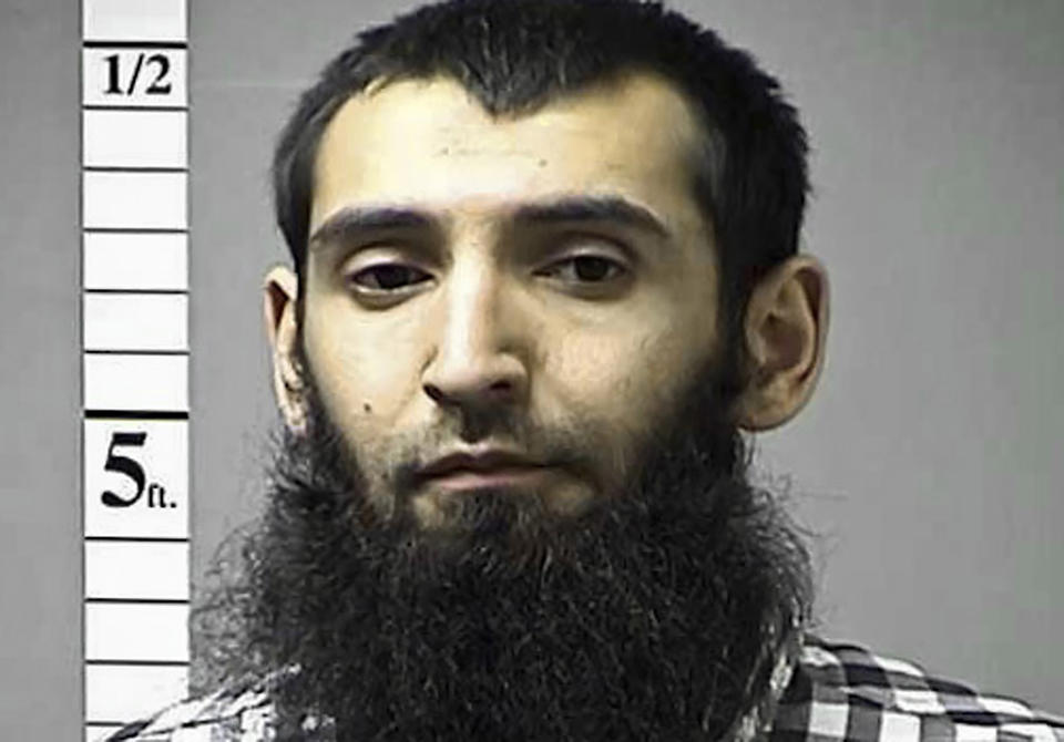 FILE - This undated file photo provided by the St. Charles County Department of Corrections in St. Charles, Mo., shows Sayfullo Saipov. Saipov, an Islamic extremist who killed eight in a New York bike path attack was convicted of federal crimes on Thursday, Jan. 26, 2023, and could face the death penalty. (St. Charles County, Mo., Department of Corrections/KMOV via AP, File)