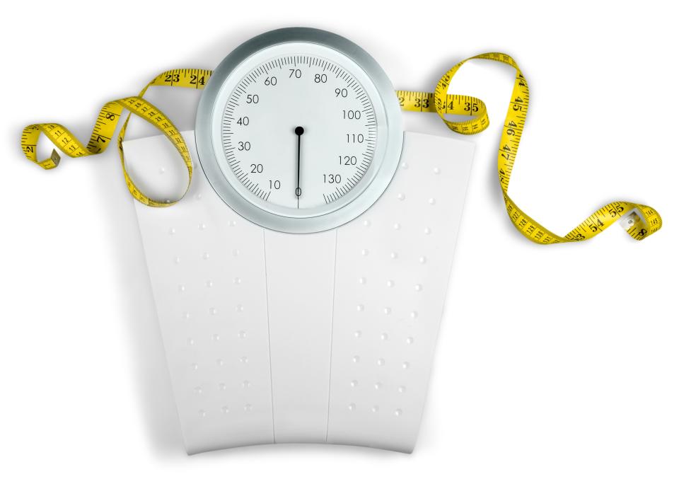 A Measuring Tape on a Weight Scale