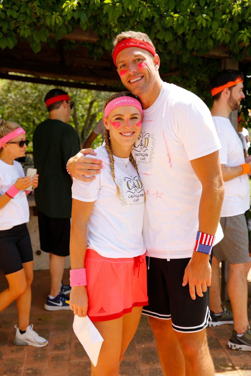 On Friday morning, guests overcame jet lag and suited up in sweatbands, colored T-shirts, and face paint to participate in a competition put together by Sharky & George at one of the villas on the vast property.