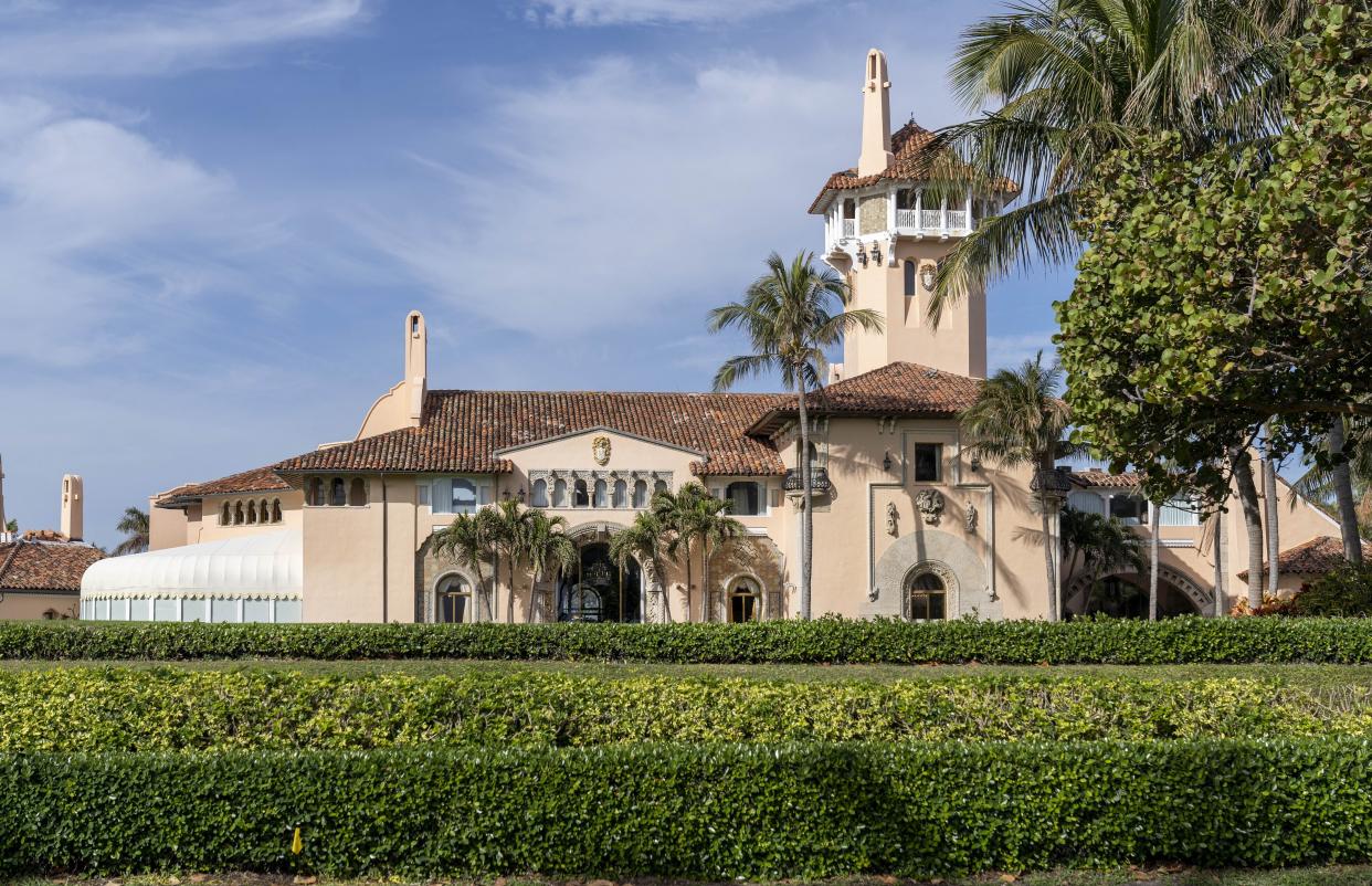 FILE - In this Jan. 18, 2021, file photo, Mar-a-Lago in Palm Beach, Fla. Former President Donald Trumpâ€™s Palm Beach club has been partially closed because of a COVID outbreak. Thatâ€™s according to several people familiar with the situation, including a club member who received a phone call informing them of the closure Friday. A receptionist at Mar-a-Lago club confirmed the news, saying that the club was closed until further notice, but declined to comment further.  (Greg Lovett/The Palm Beach Post via AP)