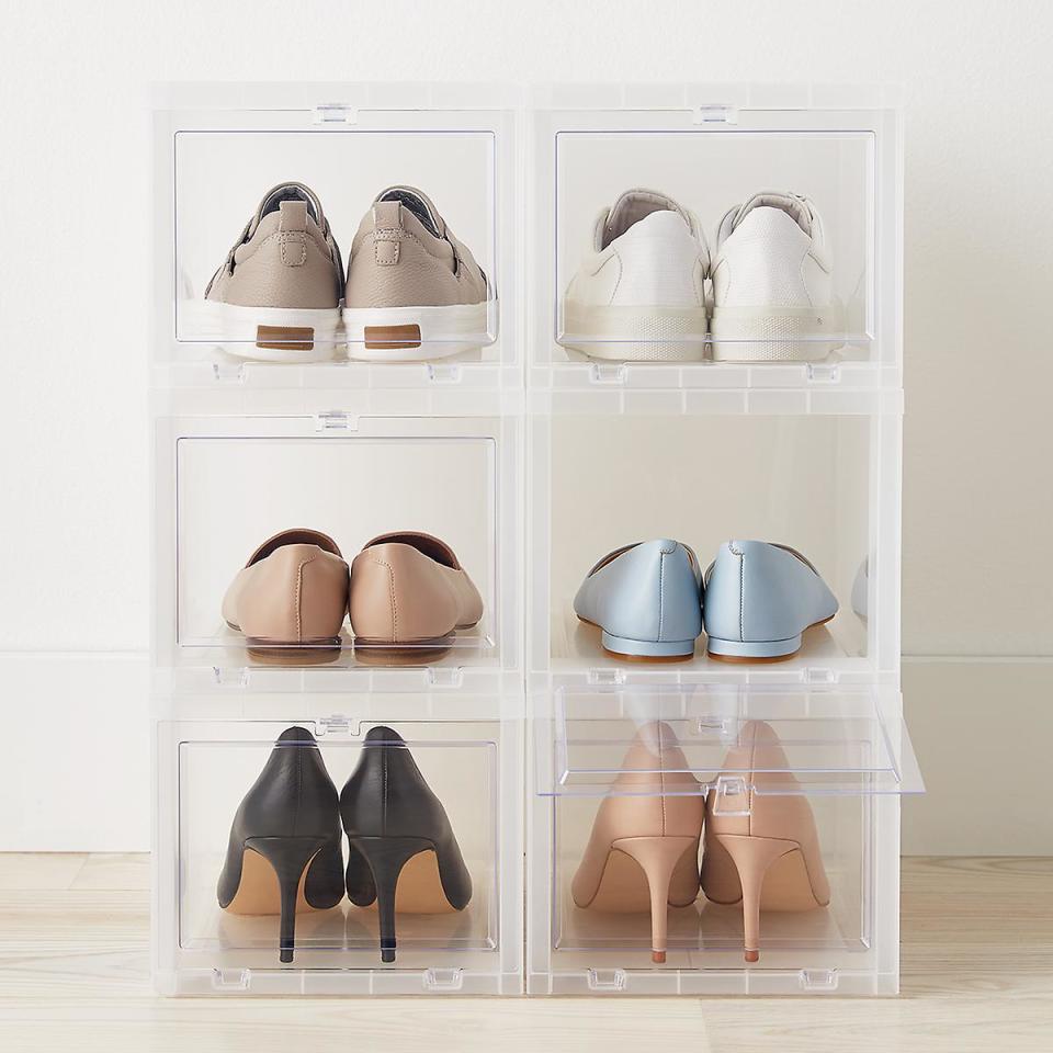 The Container Store Small Drop-Front Shoe Box, Case Of 6