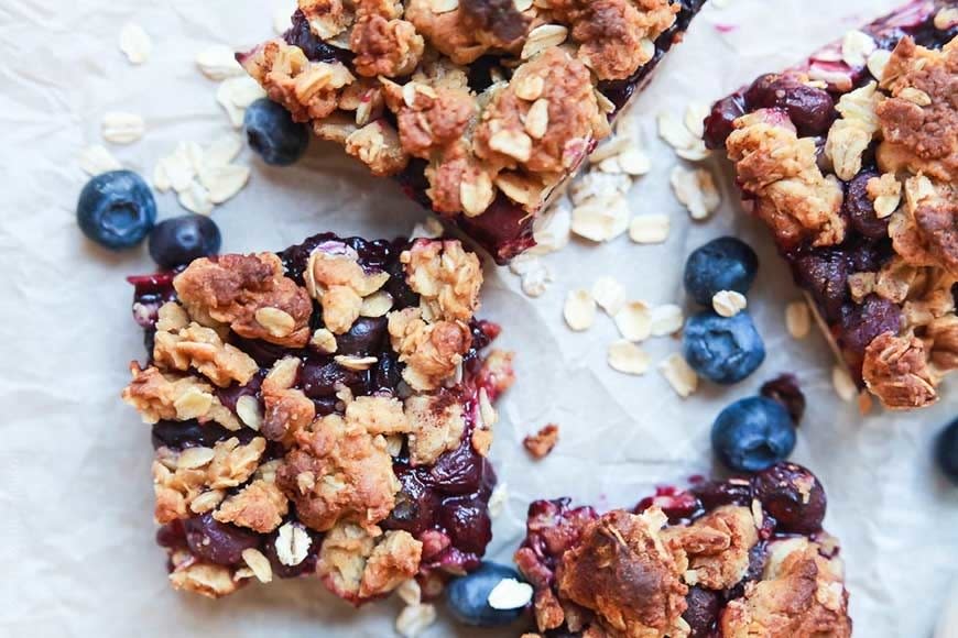 Lemon-Blueberry Oatmeal Bars from Joyful Healthy Eats