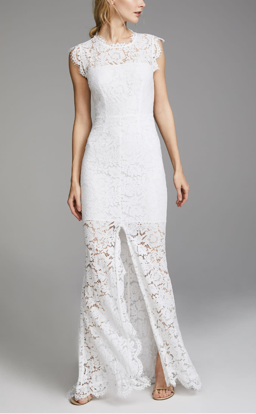 Rachel Zoe Cutout Back Lace Maxi Dress