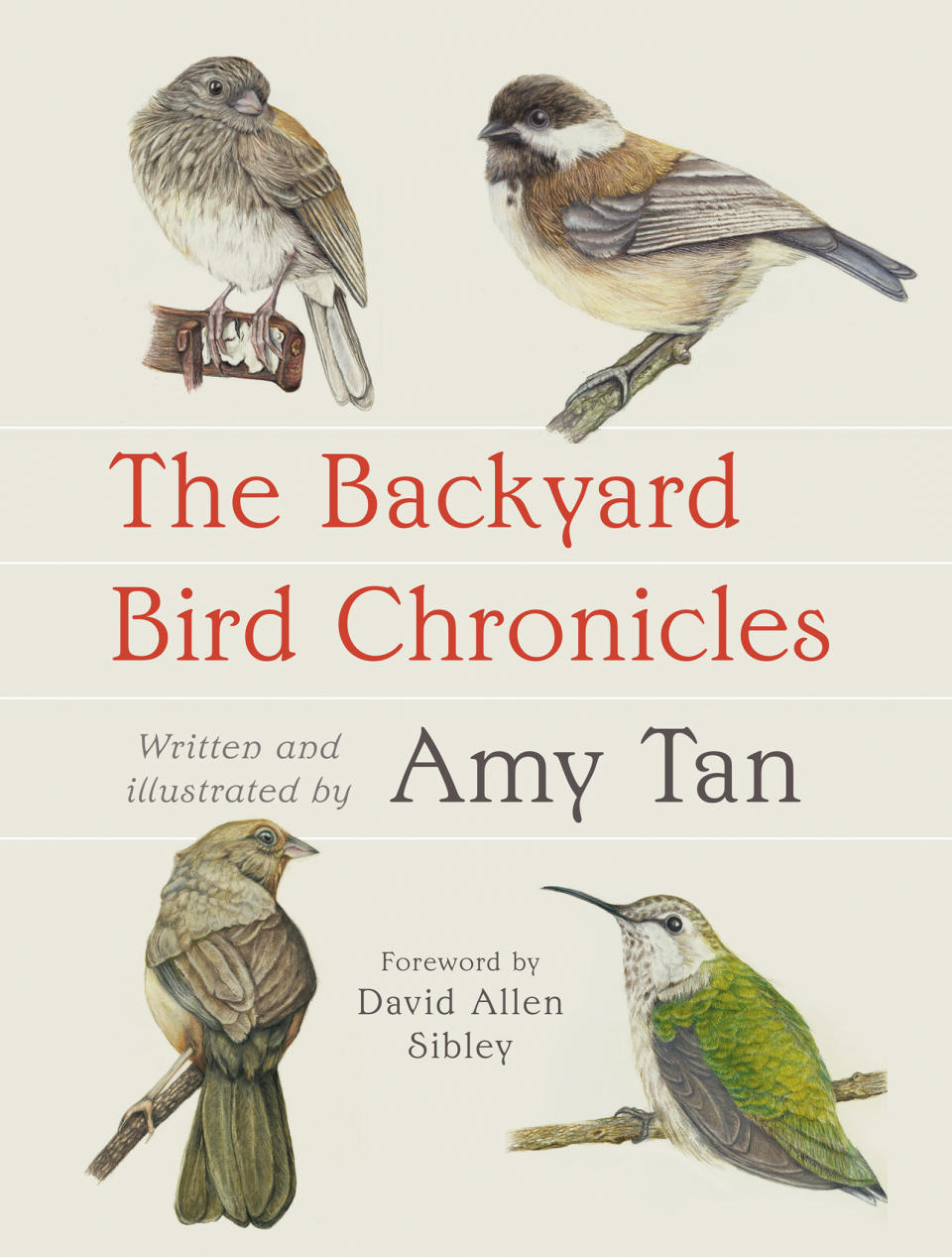 This cover image released by Knopf shows "The Backyard Bird Chronicles" by Amy Tan. (Knopf via AP)