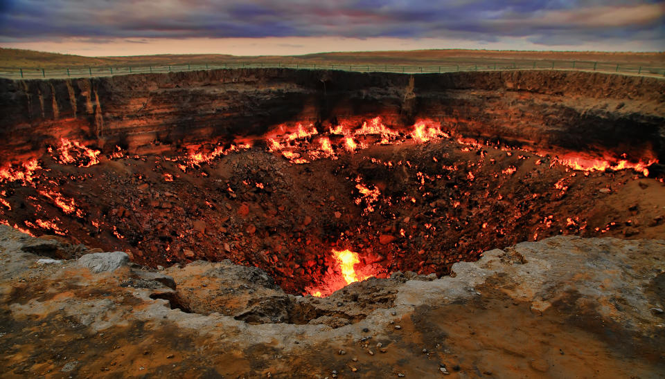 Burning gas crater called "Gates of Hell."