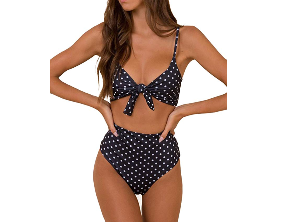 Blooming Jelly Women's High Waisted Tie Knot Two Piece Bathing Suit 