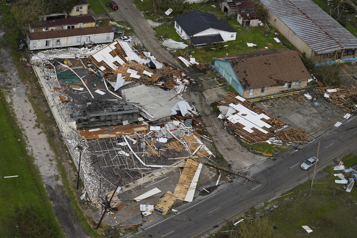 Damge is seen in the aftermath of Hurricane Ida, Monday, Aug. 30, 2021, in Houma, La. (David J. Phillip/AP Photo) 