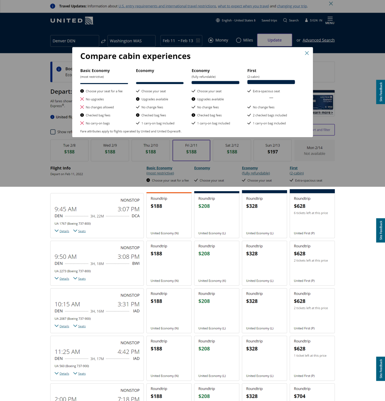 United Airlines' basic economy tickets carry the most restrictions of any ticket.