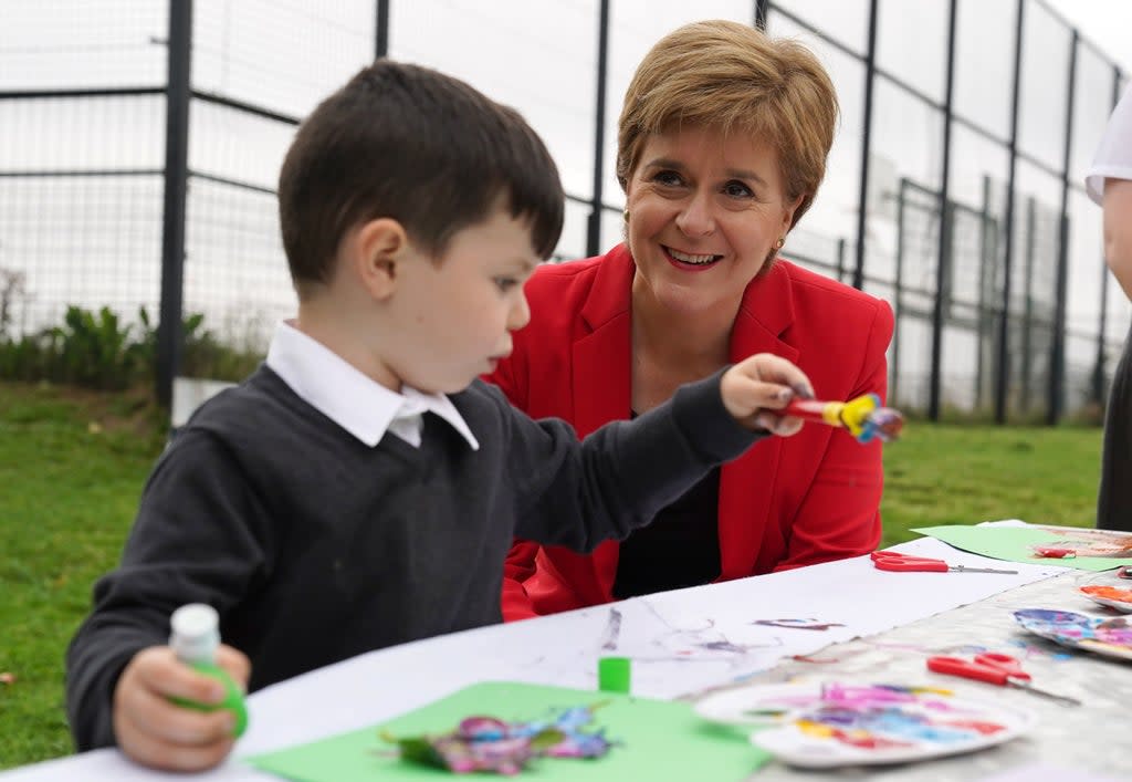 Nicola Sturgeon said her ‘firm intention’ was to increase the Scottish Child Payment ‘sooner rather than later’ (Andrew Milligan/PA)