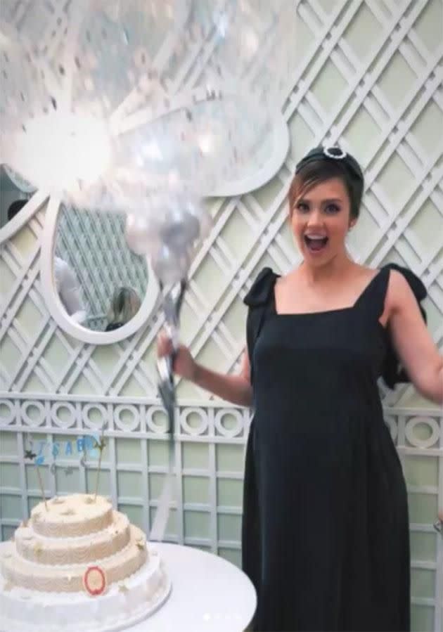 Jessica Alba took to social media to show off her high-tea baby shower. Source: Instagram