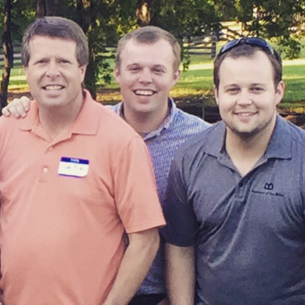 Josh Duggar isn't staying off the radar, despite the molestation scandal he's been embroiled in for weeks. The former <em>19 Kids and Counting</em> star shared an Instagram pic on Tuesday in celebration of his wife Anna's birthday, and the seventh anniversary of their engagement. "Happy Birthday to my beautiful wife @annaduggar," he caption the photo, which shows the couple sitting and smiling, around a birthday cupcake. "We're also celebrating our 7 year engagement anniversary today!" <strong>NEWS: Josh Duggar Molestation Allegations -- A Timeline of Events </strong> It appears that Josh still has his wife's love and support amid the controversy sparked by the revelation that he admitted to molesting five girls when he was a teenager, including his sisters. The scandal has led to the suspension of the family's TLC docu-series and a number of advertisers have pulled their sponsorship from the program. Josh, 27, also posted a photo to Instagram on Father's Day, honoring the Duggar family patriarch, Jim Bob. "Happy Father's Day to my dad, Jim Bob," he wrote. "We're all so grateful for you and glad to spend the day with you!" <strong>WATCH: Josh Duggar Moving Back to Arkansas, Hires Kate Gosselin's Bodyguard </strong> Earlier this month, Josh, Anna and their three children moved from Oxon Hill, Md. back to their family's home state of Arkansas. Josh also hired a bodyguard who had worked for Kate Gosselin, star of the TLC docu-series <em>Kate Plus 8. </em> For more on the Josh's big move in the wake of his molestation scandal, check out the video below.