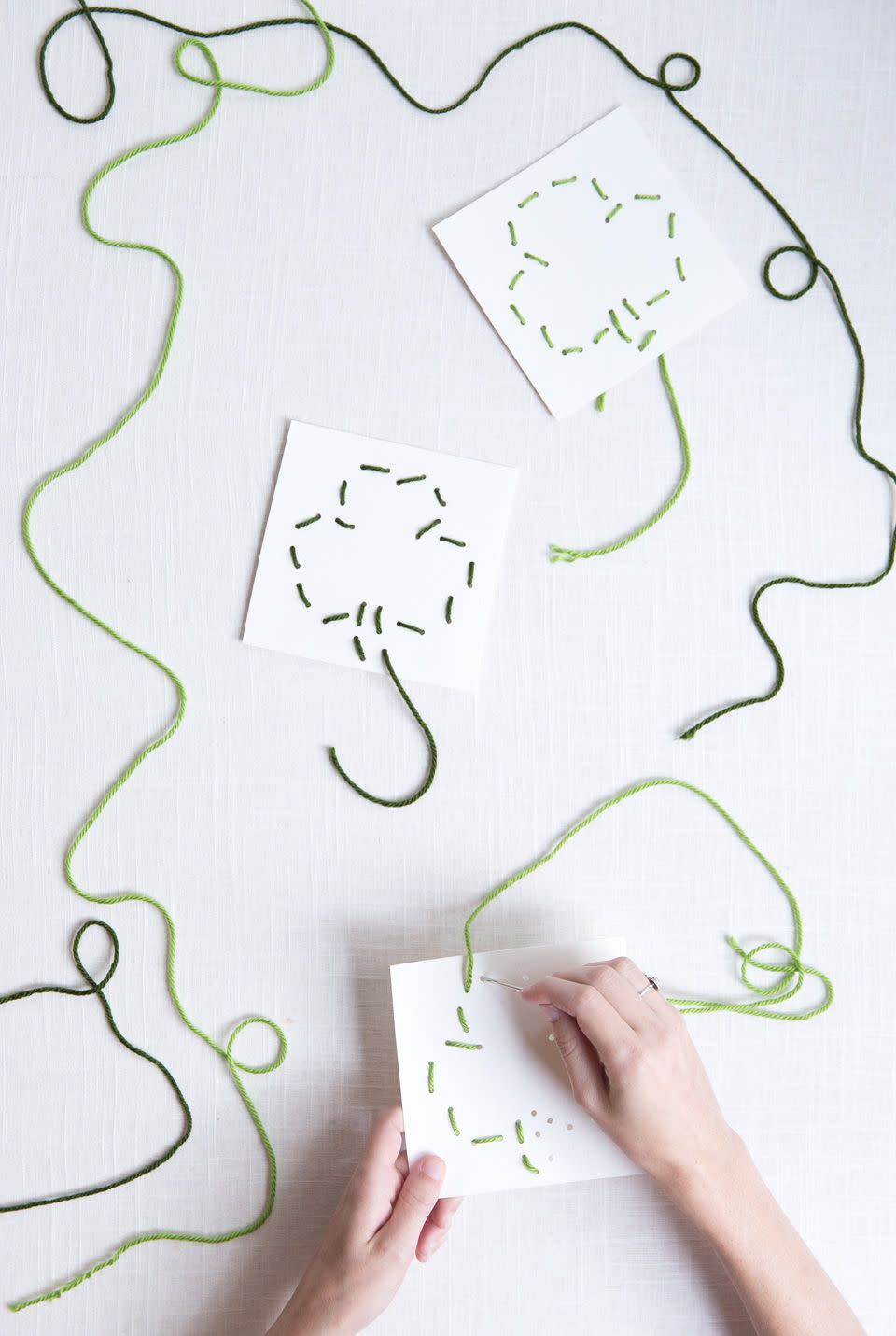 DIY Shamrock Sewing Cards