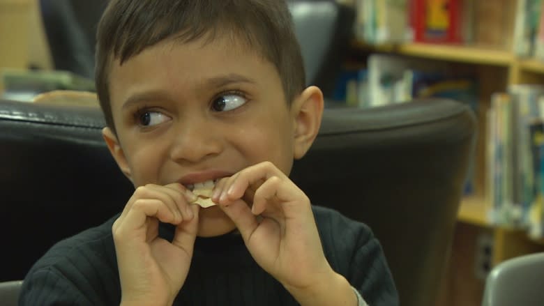 Biting into tradition: Elementary school students learn Cree art of birch bark biting