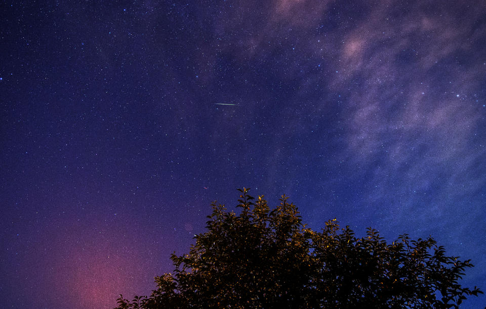 Perseid meteor shower seen near Skopje