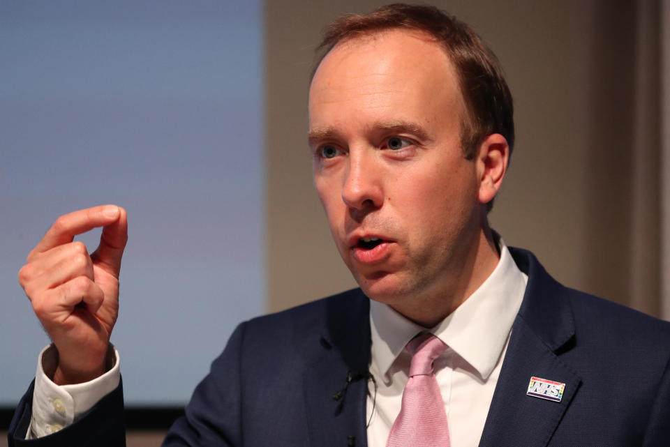 Health Secretary Matt Hancock delivers a speech on the future of the NHS at the Royal College of Physicians in central London.