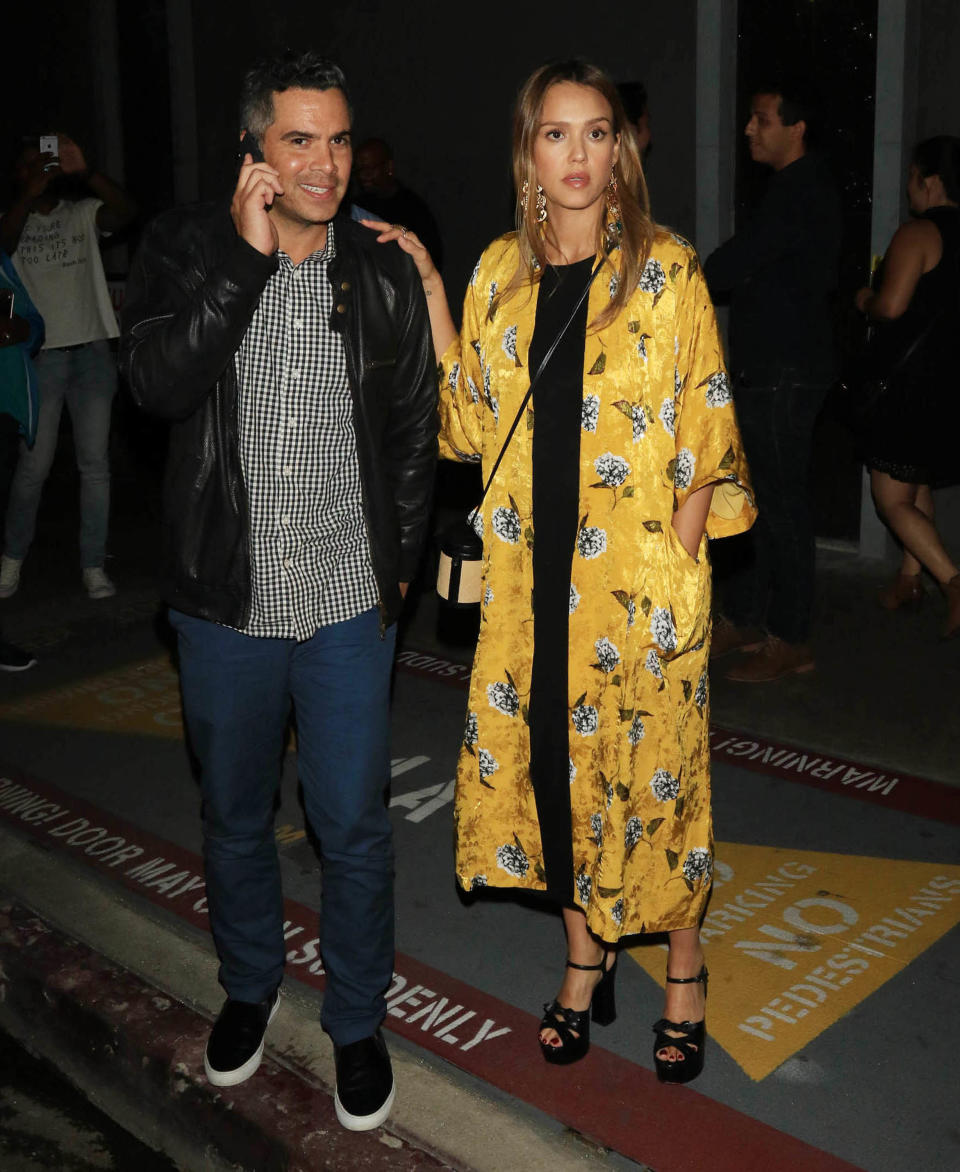 Jessica Alba and her husband, Cash Warren, in Los Angeles on Aug. 16.  (Hollywood To You/Star Max via Getty Images)