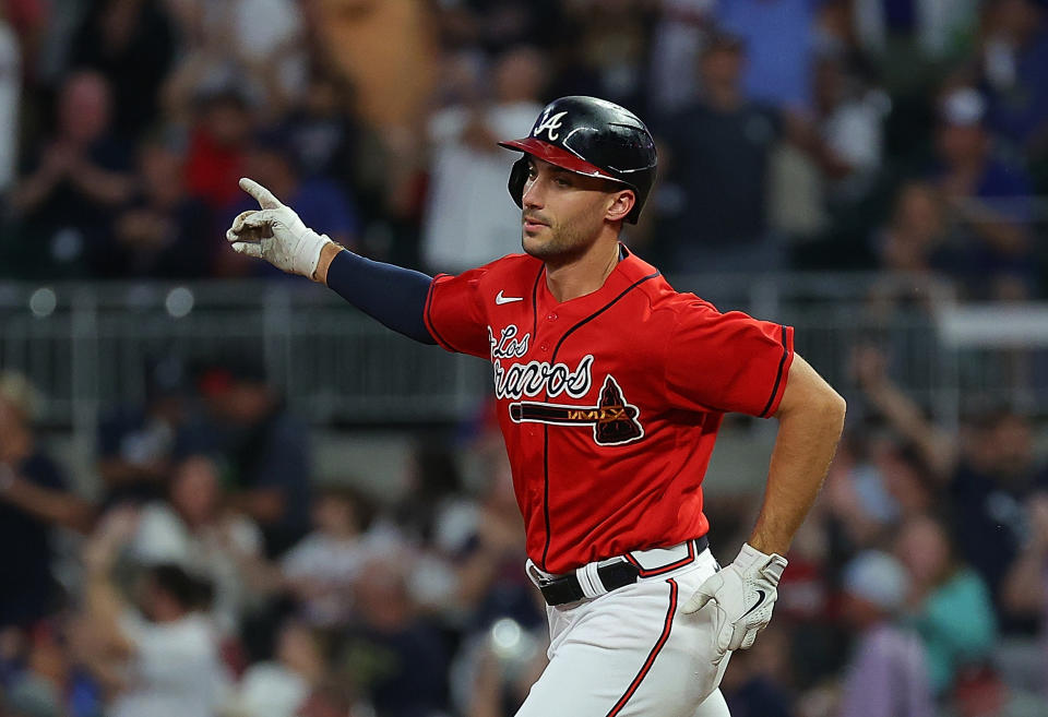 勇士Matt Olson掃出本季第54轟，持續穩坐大聯盟全壘打王寶座。（Photo by Kevin C. Cox/Getty Images）