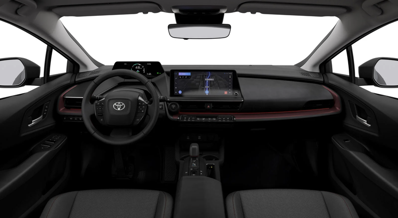 The interior of the 2023 Toyota Prius.