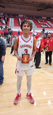 Richmond junior Mason Carpenter was named the Most Valuable Player of the 17th Annual Bob Wettig Memorial Tournament, Friday, Dec. 29, 2023. Carpenter finished with a total of 51 points over the two days of action.