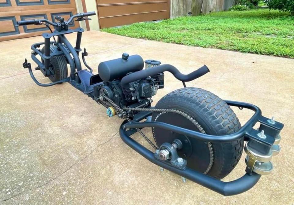 Homemade motorcycle with magnetic suspension