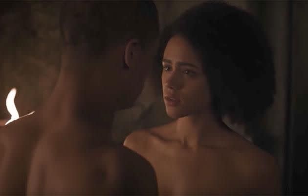 The sex scene was rather unusual by Game of Thrones standards. Source: HBO