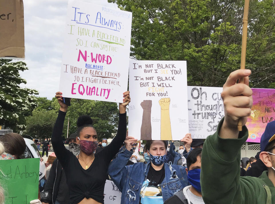 Protesters attend a Black Lives Matter demonstration June 2 at the city hall and police department in Clifton, New Jersey. (Photo: Jean May/Associated Press)