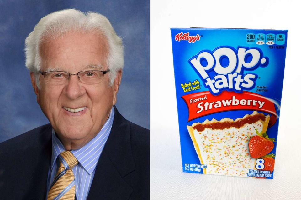 <p>MKD Funeral Homes; Newscast/Universal Images Group via Getty</p> William Post and a box of strawberry Pop-Tarts