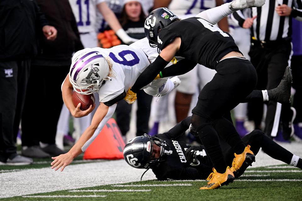 Corner Canyon and Lehi play in high school football semifinal action at Rice-Eccles Stadium in Salt Lake City on Friday, Nov. 10, 2023. | Scott G Winterton, Deseret News