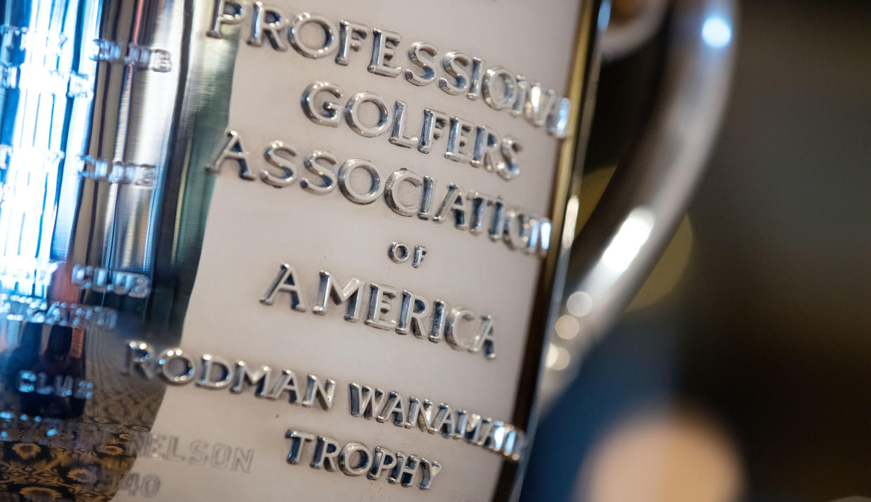  A close up of the Wannamaker Trophy 