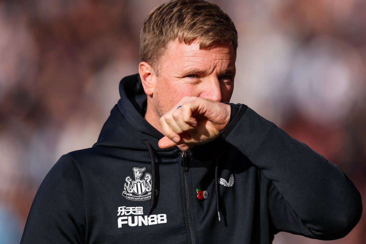 Newcastle head coach Eddie Howe is keeping his feet firmly on the ground (Steven Paston/PA) (PA Wire)