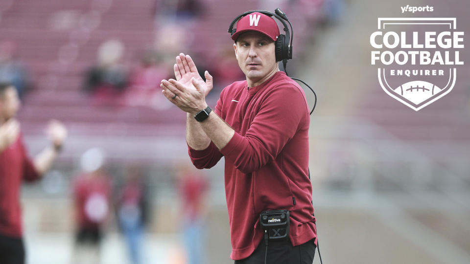 Washington State head coach Jake Dickert on the sidelines before playing Stanford
Darren Yamashita-USA TODAY Sports