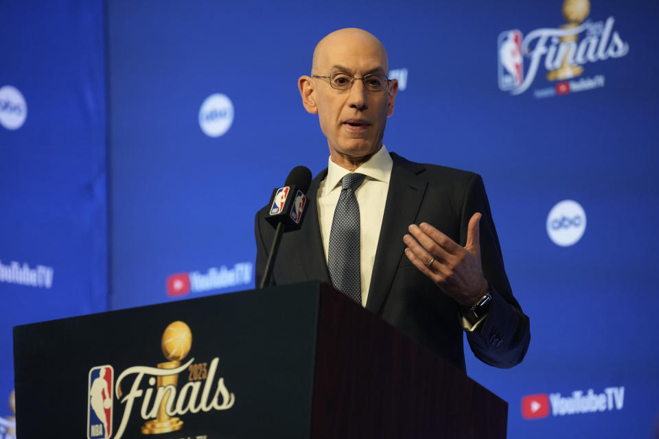 NBA commissioner Adam Silver has long pushed for the in-season tournament. (AP Photo/David Zalubowski)