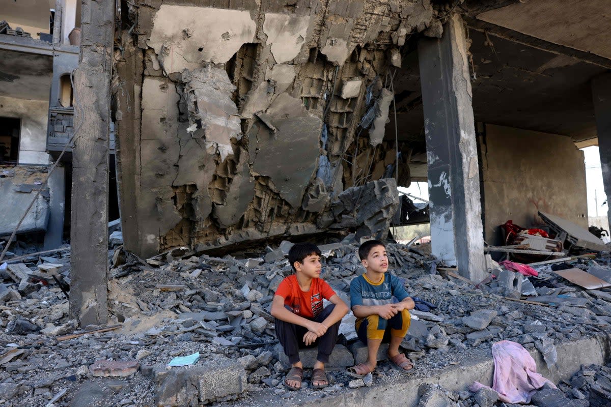 A million children in Gaza are now suffering with trauma, an aid agency has said  (AFP via Getty Images)