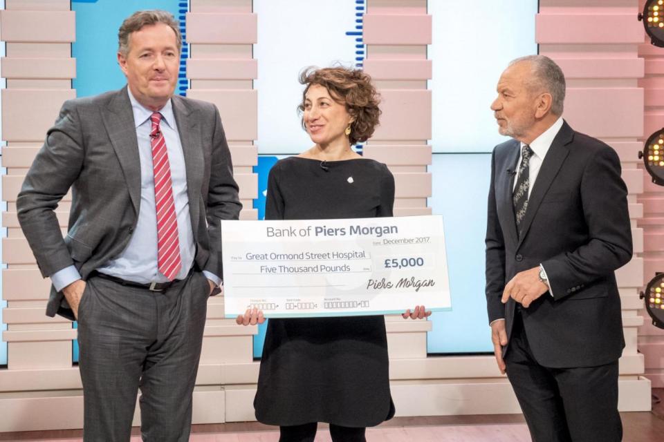 Loser: Piers Morgan donates £5,000 to charity after losing weight-loss battle to Lord Sugar (Rex Features)