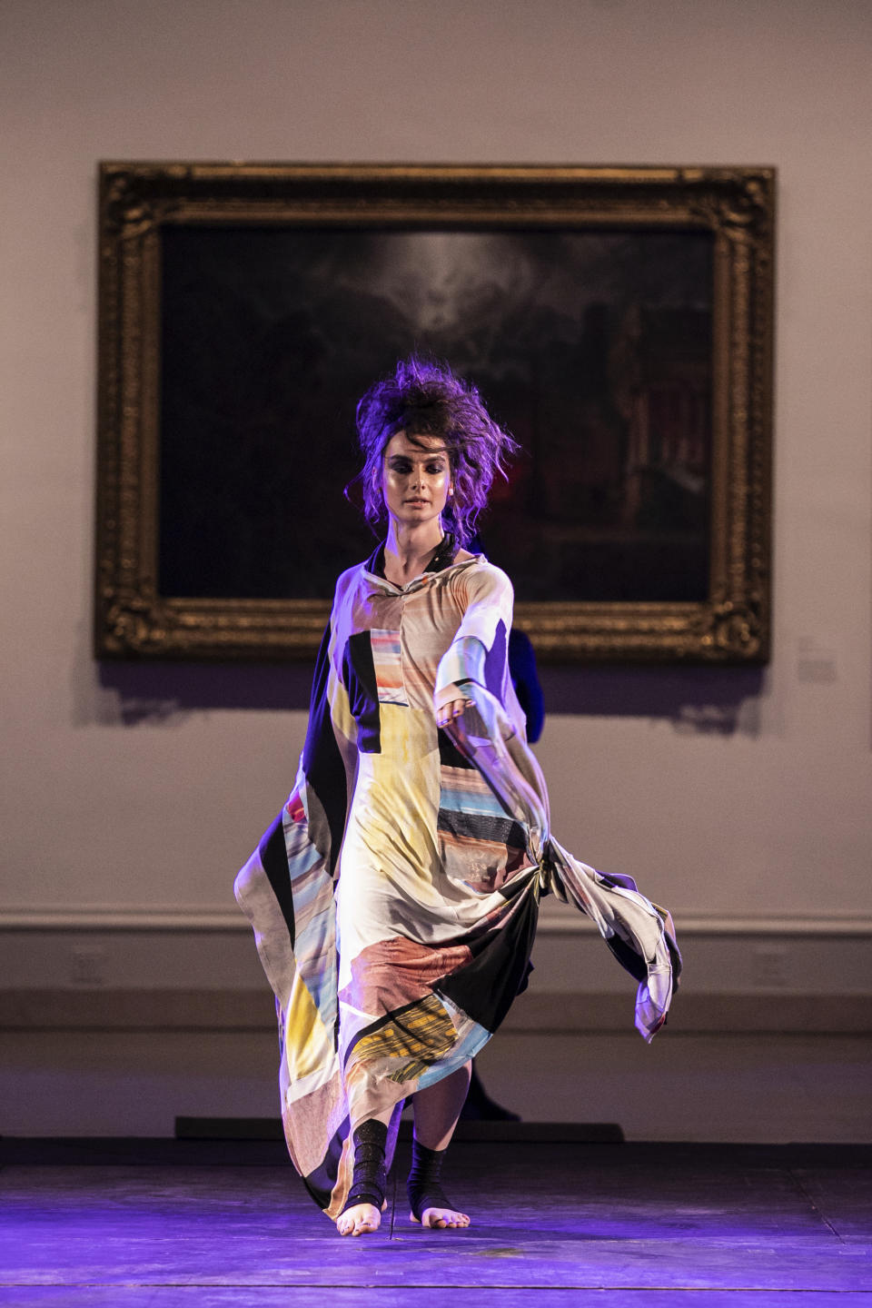 The Cilium collection is modeled during the dapperQ fashion show at the Brooklyn Museum on Thursday Sept. 5, 2019, in New York. (AP Photo/Jeenah Moon)