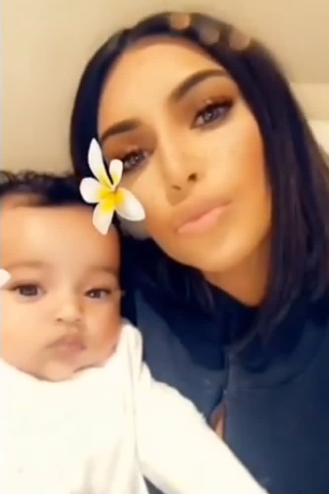 Kim Kardashian West and baby Chicago