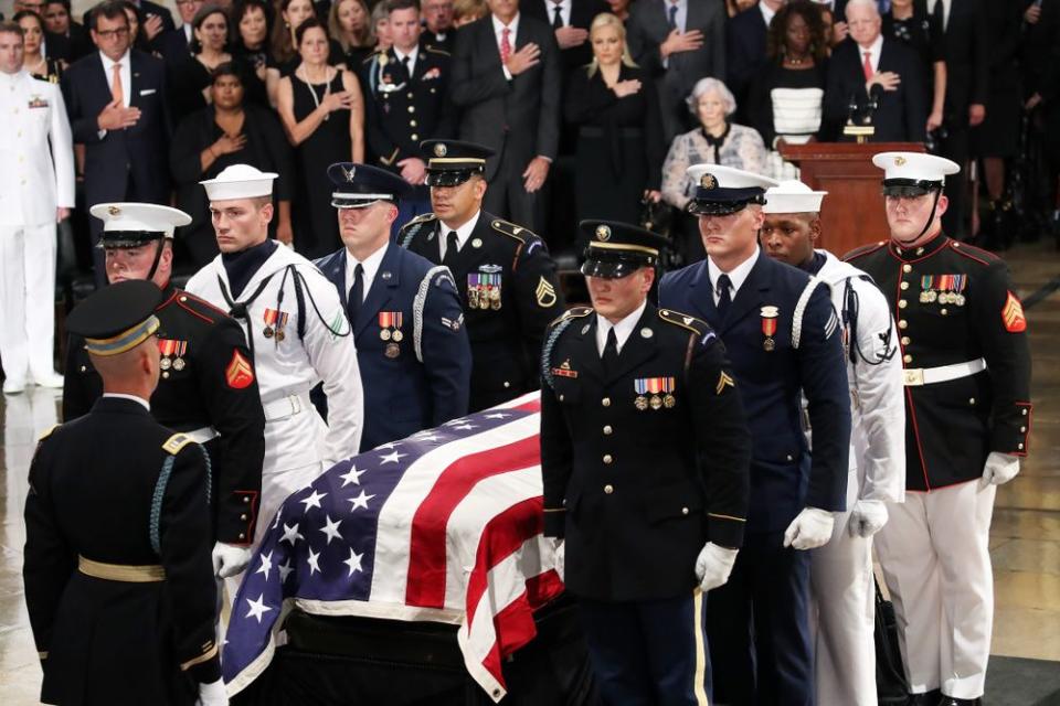 McCain's casket in the U.S. Capitol Rotunda