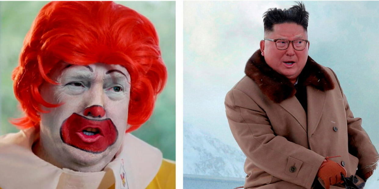 L’algorithme créé par la mathématicienne repère avec aisance les images qui ont été falsifiées, comme ces visages de Donald Trump, mixés avec celui de Ronald McDonald ou de Kim-Jong-un. - Credit: